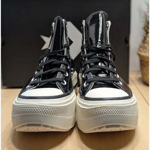 Converse CTAS Lift Double Stack Platform Patent Leather High Top Sneakers NIB - Picture 6 of 14
